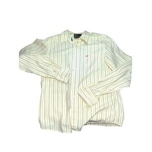 Hollister Shirt Mens Medium Button Down Yellow Pocket Logo Preppy Cotton Long SL